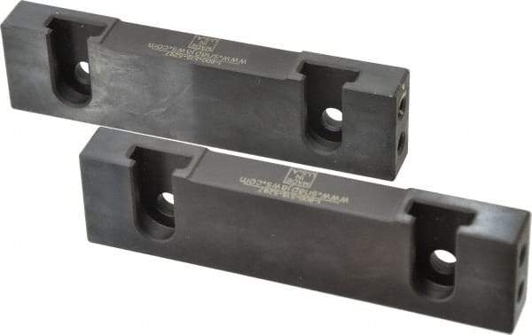 Snap Jaws - 6" Wide x 1.53" High x 0.73" Thick, Step Vise Jaw - Hard, Steel, Fixed Jaw, Compatible with 6" Vises - Apex Tool & Supply