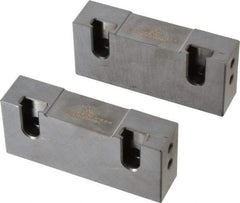 Snap Jaws - 4" Wide x 1-3/4" High x 1" Thick, Flat/No Step Vise Jaw - Soft, Steel, Fixed Jaw, Compatible with 4" Vises - Apex Tool & Supply