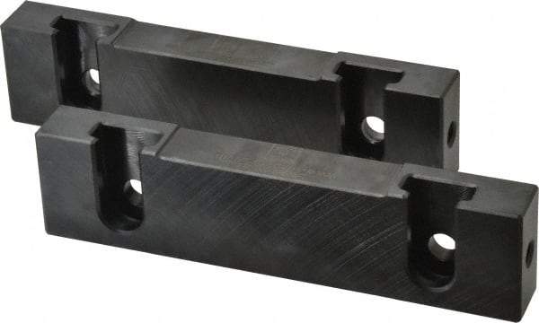 Snap Jaws - 6" Wide x 1-1/2" High x 3/4" Thick, Flat/No Step Vise Jaw - Soft, Steel, Fixed Jaw, Compatible with 6" Vises - Apex Tool & Supply