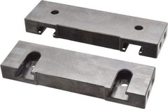 Snap Jaws - 6" Wide x 1-3/4" High x 3/4" Thick, Flat/No Step Vise Jaw - Soft, Steel, Fixed Jaw, Compatible with 6" Vises - Apex Tool & Supply