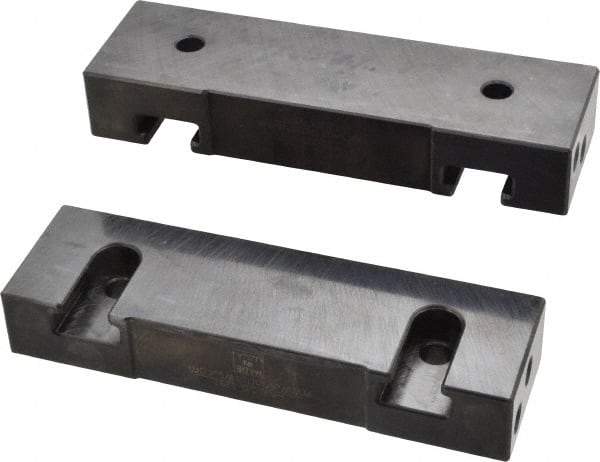 Snap Jaws - 6" Wide x 1-3/4" High x 1" Thick, Flat/No Step Vise Jaw - Soft, Steel, Fixed Jaw, Compatible with 6" Vises - Apex Tool & Supply