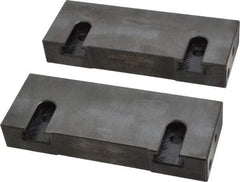 Snap Jaws - 6" Wide x 2-1/4" High x 1" Thick, Flat/No Step Vise Jaw - Soft, Steel, Fixed Jaw, Compatible with 6" Vises - Apex Tool & Supply