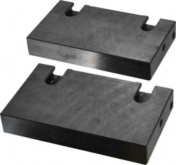 Snap Jaws - 6" Wide x 3-1/2" High x 1" Thick, Flat/No Step Vise Jaw - Soft, Steel, Fixed Jaw, Compatible with 6" Vises - Apex Tool & Supply
