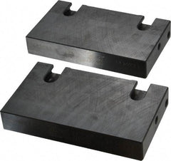 Snap Jaws - 6" Wide x 3-1/2" High x 1" Thick, Flat/No Step Vise Jaw - Soft, Steel, Fixed Jaw, Compatible with 6" Vises - Apex Tool & Supply