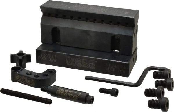 Snap Jaws - 6" Wide x 1-1/8" High x 1/8" Thick, V-Groove Vise Jaw - Steel, Fixed Jaw, Compatible with 6" Vises - Apex Tool & Supply