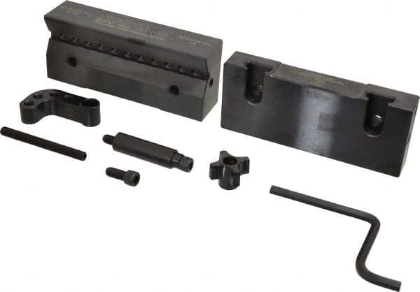 Snap Jaws - 6" Wide x 3-1/8" High x 1" Thick, V-Groove Vise Jaw - Steel, Fixed Jaw, Compatible with 6" Vises - Apex Tool & Supply