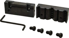Snap Jaws - 4" Wide x 1-3/4" High x 1" Thick, V-Groove Vise Jaw - Steel, Fixed Jaw, Compatible with 4" Vises - Apex Tool & Supply