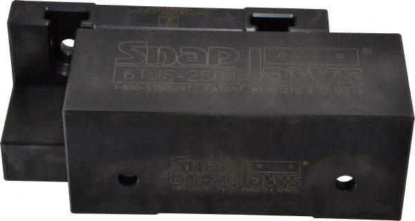 Snap Jaws - 6" Wide x 2-1/2" High x 2-1/2" Thick, Step Vise Jaw - Soft, Steel, Fixed Jaw, Compatible with 6" Vises - Apex Tool & Supply