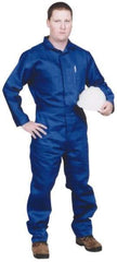 Stanco Safety Products - Size M, Royal Blue, Zipper, Flame Resistant/Retardant Coverall - 38 to 40" Chest, Nomex, 7 Pockets, Elastic Waistband, Full Action Back, 2-Way Concealed Zipper - Apex Tool & Supply