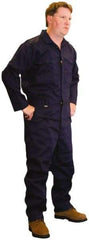 Stanco Safety Products - Size XL, Navy Blue, Zipper, Flame Resistant/Retardant Coverall - 46 to 48" Chest, Nomex, 7 Pockets, Elastic Waistband, Full Action Back, 2-Way Concealed Zipper - Apex Tool & Supply