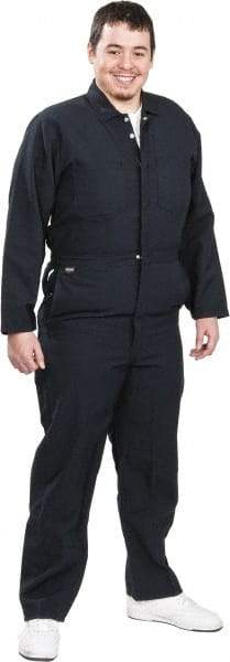 Stanco Safety Products - Size M, Navy Blue, Zipper, Flame Resistant/Retardant Coverall - 38 to 40" Chest, Nomex, 7 Pockets, Elastic Waistband, Full Action Back, 2-Way Concealed Zipper - Apex Tool & Supply
