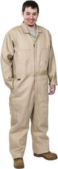 Stanco Safety Products - Size XL, Tan, Zipper, Flame Resistant/Retardant Coverall - 46 to 48" Chest, Indura, 7 Pockets, Elastic Waistband, Full Action Back, 2-Way Concealed Zipper - Apex Tool & Supply