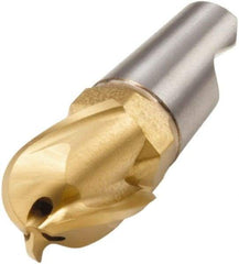 Seco - MM16 M06 Grade F40M Carbide End Milling Tip Insert - TiAlN/TiN Finish, 3 Flutes, 0.787" Cutting Diam, 0.59" Depth of Cut, 0.793" Extension, 0.394" Cnr Rad - Apex Tool & Supply
