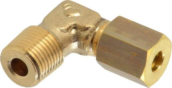Legris - 4mm OD, Brass Male Elbow - 300 Max Working psi, -40 to 210°F, Comp x MBSPT Ends - Apex Tool & Supply