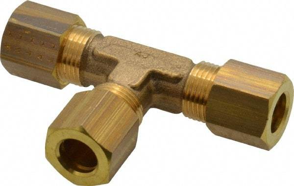 Legris - 8mm OD, Brass Union Tee - 320 Max Working psi, -40 to 210°F, Comp x Comp x Comp Ends - Apex Tool & Supply