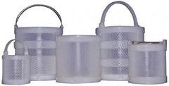 Made in USA - Round Polypropylene Dipping Basket - 1/16" Perforation, 6" Wide - Apex Tool & Supply