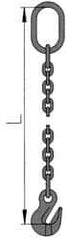 Pewag - 10' Long, 2,100 Lb Basket Capacity, 2,100 Lb Vertical Capacity, Alloy Steel Web Sling - SOG Chain Sling, 7/32" Diam Chain, Silver (Color), with Grab Hook & Master Link - Apex Tool & Supply