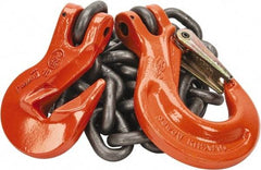 Pewag - 5' Long x 10" Wide, 8,800 Lb Basket Capacity, 8,800 Lb Vertical Capacity, Alloy Steel Web Sling - SSG Chain Sling, 3/8" Diam Chain, Self-Colored, with Grab Hook & Sling Hook - Apex Tool & Supply