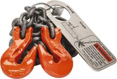Pewag - 5' Long x 10" Wide, 2,700 Lb Basket Capacity, 2,700 Lb Vertical Capacity, Alloy Steel Web Sling - SGG Chain Sling, 7/32" Diam Chain, Self-Colored, with 2 Grab Hooks - Apex Tool & Supply