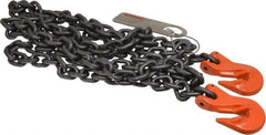 Pewag - 10' Long x 10" Wide, 11,200 Lb Basket Capacity, 4,300 Lb Vertical Capacity, Alloy Steel Web Sling - SGG Chain Sling, 9/32" Diam Chain, Self-Colored, with 2 Grab Hooks - Apex Tool & Supply