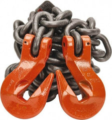 Pewag - 10' Long x 10" Wide, 15,000 Lb Basket Capacity, 15,000 Lb Vertical Capacity, Alloy Steel Web Sling - SGG Chain Sling, 1/2" Diam Chain, Self-Colored, with 2 Grab Hooks - Apex Tool & Supply