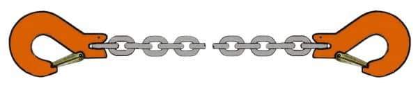 Pewag - 10' Long, 2,100 Lb Basket Capacity, 2,100 Lb Vertical Capacity, Alloy Steel Web Sling - SSS Chain Sling, 7/32" Diam Chain, Silver (Color), with 2 Sling Hooks - Apex Tool & Supply