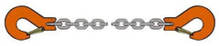 Pewag - 10' Long, 3,500 Lb Basket Capacity, 3,500 Lb Vertical Capacity, Alloy Steel Web Sling - SSS Chain Sling, 9/32" Diam Chain, Silver (Color), with 2 Sling Hooks - Apex Tool & Supply