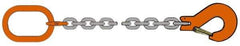 Pewag - 5' Long, 7,100 Lb Basket Capacity, 7,100 Lb Vertical Capacity, Alloy Steel Web Sling - SOS Chain Sling, 3/8" Diam Chain, Silver (Color), with Sling Hook & Master Link - Apex Tool & Supply