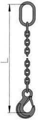 Pewag - 10' Long, 2,100 Lb Basket Capacity, 2,100 Lb Vertical Capacity, Alloy Steel Web Sling - SOS Chain Sling, 7/32" Diam Chain, Silver (Color), with Sling Hook & Master Link - Apex Tool & Supply