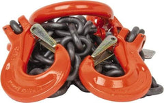 Pewag - 5' Long x 10" Wide, 15,200 Lb Basket Capacity, 15,200 Lb Vertical Capacity, Alloy Steel Web Sling - DOS Chain Sling, 3/8" Diam Chain, Self-Colored, with 2 Sling Hooks & Master Link - Apex Tool & Supply