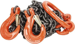 Pewag - 10' Long x 10" Wide, 15,200 Lb Basket Capacity, 15,200 Lb Vertical Capacity, Alloy Steel Web Sling - DOS Chain Sling, 3/8" Diam Chain, Self-Colored, with 2 Sling Hooks & Master Link - Apex Tool & Supply