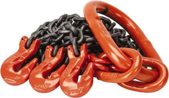 Pewag - 5' Long x 10" Wide, 7,000 Lb Basket Capacity, 7,000 Lb Vertical Capacity, Alloy Steel Web Sling - TOG Chain Sling, 7/32" Diam Chain, Self-Colored, with 3 Grab Hooks & Master Link - Apex Tool & Supply