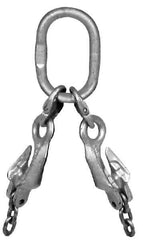 Pewag - 5' Long x 10" Wide, 8,800 Lb Basket Capacity, 8,800 Lb Vertical Capacity, Alloy Steel Web Sling - SOG Chain Sling, 3/8" Diam Chain, Self-Colored, with Grab Hook, Master Link & Shortening Hook - Apex Tool & Supply