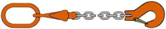 Pewag - 5' Long x 10" Wide, 4,300 Lb Basket Capacity, 4,300 Lb Vertical Capacity, Alloy Steel Web Sling - SOS Chain Sling, 9/32" Diam Chain, Self-Colored, with Sling Hook, Master Link & Shortening Hook - Apex Tool & Supply