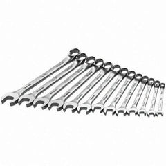 SK - 13 Piece, Combination Wrench Set - Metric System of Measurement, Chrome Finish - Apex Tool & Supply