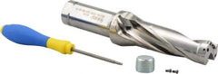 Iscar - 3-3/4" Max Drill Depth, 3xD, 1-1/4" Diam, Indexable Insert Drill - 1-1/4" Shank Diam, Straight Shank - Apex Tool & Supply