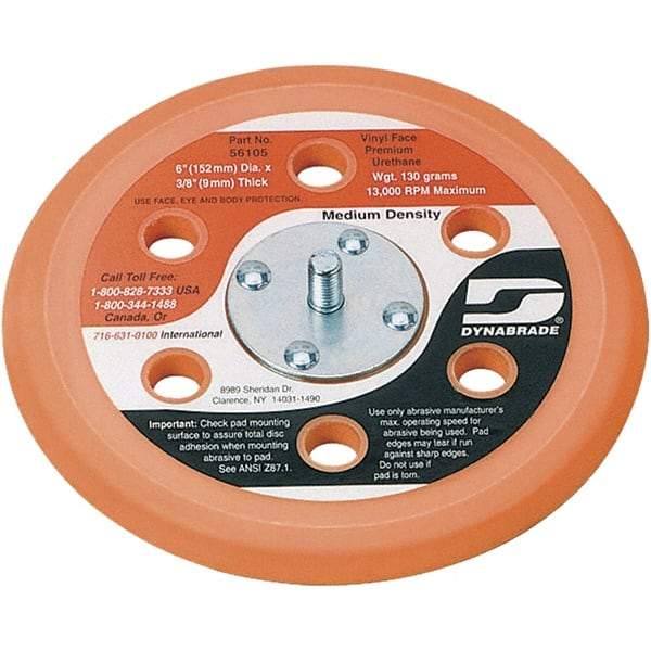 Dynabrade - 6" Diam Adhesive/PSA Disc Backing Pad - Medium Density, 13,000 RPM - Apex Tool & Supply