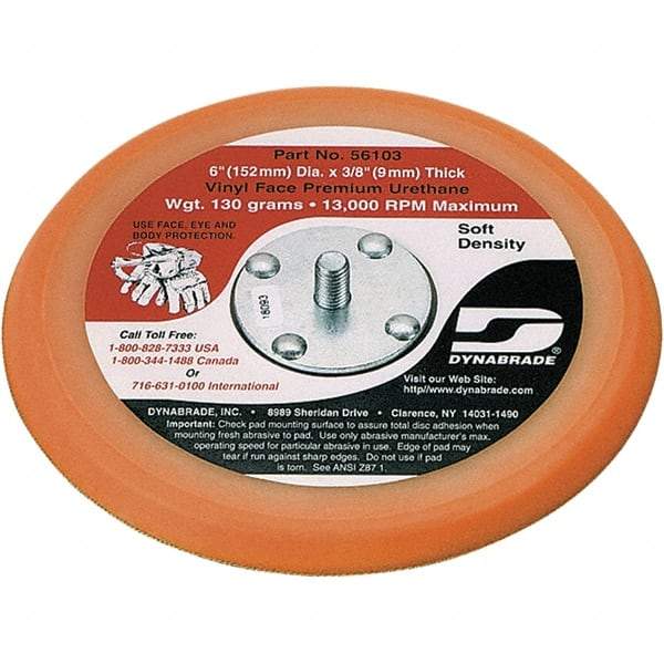 Dynabrade - 6" Diam Adhesive/PSA Disc Backing Pad - Soft Density, 13,000 RPM - Apex Tool & Supply