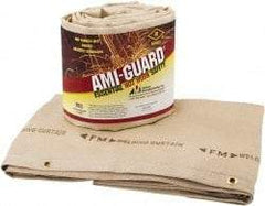 Auburn Mfr - 8' High x 6' Wide x 0.04" Thick Silica Welding Curtain - Tan, Grommet - Apex Tool & Supply