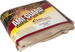 Auburn Mfr - 6' High x 6' Wide x 0.04" Thick Silica Welding Curtain - Tan, Grommet - Apex Tool & Supply