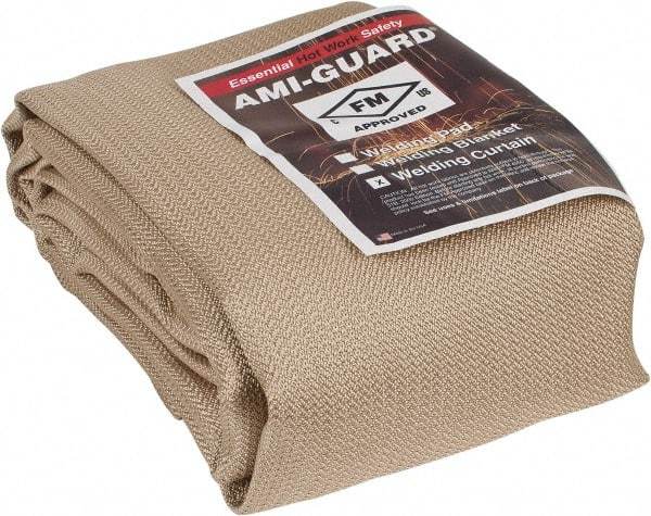 Auburn Mfr - 10' High x 6' Wide x 0.04" Thick Silica Welding Curtain - Tan, Grommet - Apex Tool & Supply