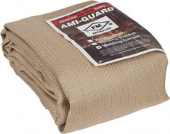 Auburn Mfr - 10' High x 6' Wide x 0.04" Thick Silica Welding Curtain - Tan, Grommet - Apex Tool & Supply