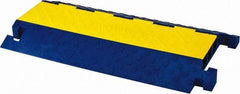 Hubbell Wiring Device-Kellems - 3 Channel, T-Shaped, Drop Over Cable Ramp - 36 Inch Long x 20 Inch Wide x 3.05 Inch High, Yellow and Blue - Apex Tool & Supply