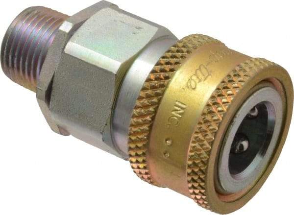 Parker - 3/8 Thread Steel Hydraulic Hose MPT Fitting - 4,500 psi - Apex Tool & Supply