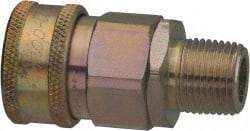 Parker - 1/4 Thread Stainless Steel Hydraulic Hose MPT Fitting - 5,000 psi - Apex Tool & Supply