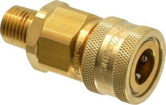 Parker - 1/4 Thread Brass Hydraulic Hose MPT Fitting - 2,250 psi - Apex Tool & Supply