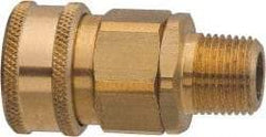 Parker - 1 Thread Brass Hydraulic Hose MPT Fitting - 1,750 psi - Apex Tool & Supply