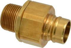 Parker - 1 Thread Brass Hydraulic Hose MPT Fitting - 1,750 psi - Apex Tool & Supply