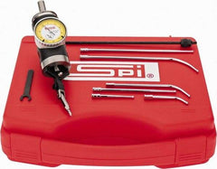 SPI - 9 Piece, 0" to 1/4" Measuring Range, 1.6" Dial Diam, 0-50 Dial Reading, White Dial Test Indicator Kit - 0.005mm Accuracy, 2, 4 & 6" Contact Point Length, 1/8" Ball Diam, 0.0005" Dial Graduation - Apex Tool & Supply