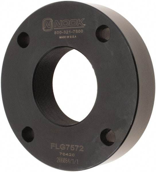 Nook Industries - 4.2" Flange OD x 0.83" Thickness Precision Acme Mounting Flange - For 1-1/4 & 1-1/2" Bars, 4 Mounting Holes, Steel - Apex Tool & Supply